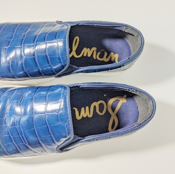 Sam Edelman faux reptile blue slip on snea… - Picture 3 of 4